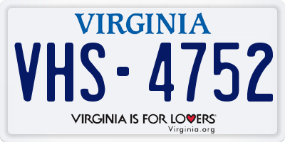 VA license plate VHS4752