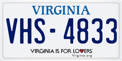VA license plate VHS4833