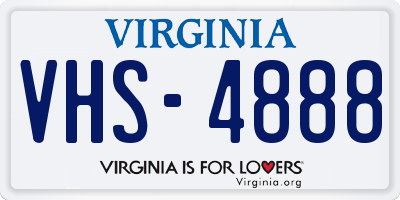 VA license plate VHS4888