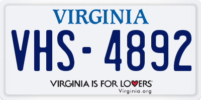 VA license plate VHS4892