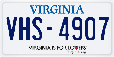 VA license plate VHS4907