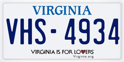 VA license plate VHS4934