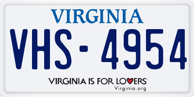 VA license plate VHS4954