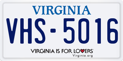 VA license plate VHS5016