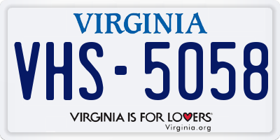 VA license plate VHS5058