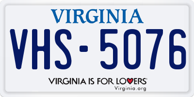VA license plate VHS5076