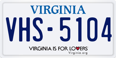 VA license plate VHS5104