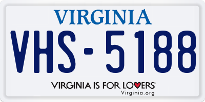 VA license plate VHS5188