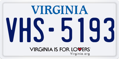 VA license plate VHS5193