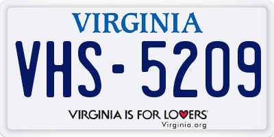 VA license plate VHS5209