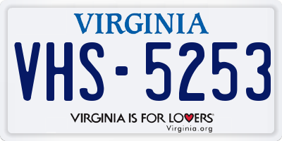 VA license plate VHS5253