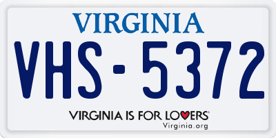 VA license plate VHS5372