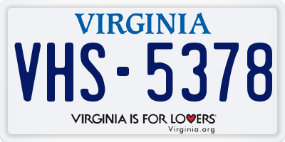 VA license plate VHS5378