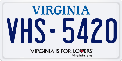 VA license plate VHS5420