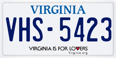 VA license plate VHS5423