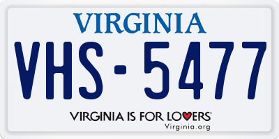 VA license plate VHS5477