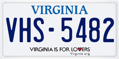 VA license plate VHS5482