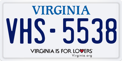 VA license plate VHS5538