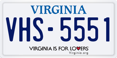 VA license plate VHS5551