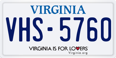 VA license plate VHS5760