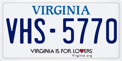 VA license plate VHS5770