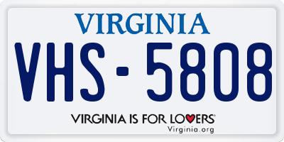 VA license plate VHS5808