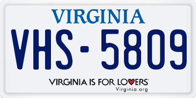 VA license plate VHS5809