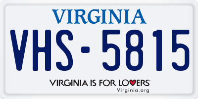 VA license plate VHS5815