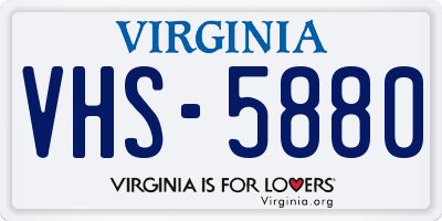 VA license plate VHS5880