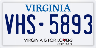 VA license plate VHS5893