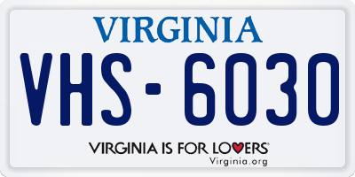 VA license plate VHS6030