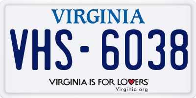 VA license plate VHS6038