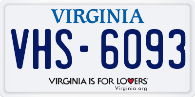 VA license plate VHS6093
