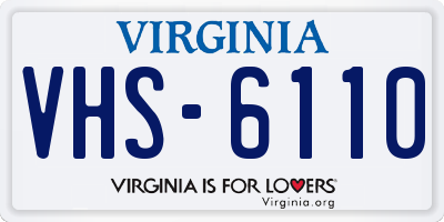 VA license plate VHS6110