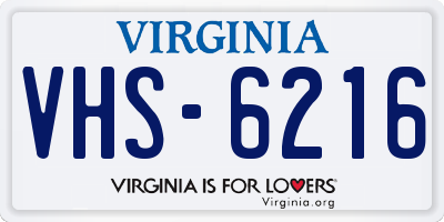 VA license plate VHS6216