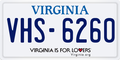 VA license plate VHS6260