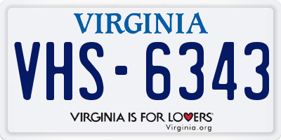 VA license plate VHS6343