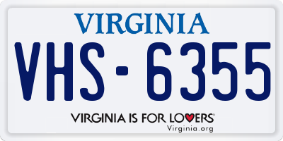 VA license plate VHS6355