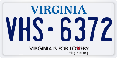 VA license plate VHS6372