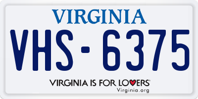 VA license plate VHS6375