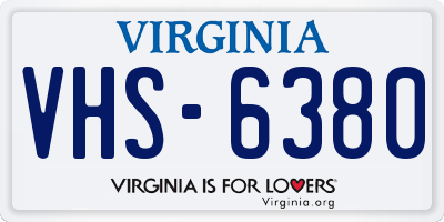 VA license plate VHS6380