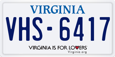 VA license plate VHS6417