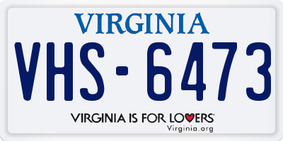 VA license plate VHS6473