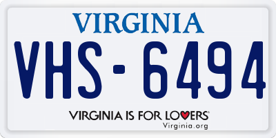 VA license plate VHS6494
