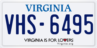 VA license plate VHS6495