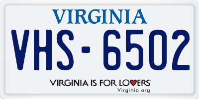 VA license plate VHS6502