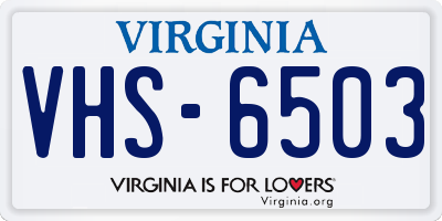 VA license plate VHS6503