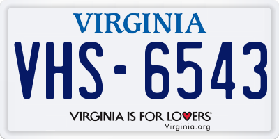 VA license plate VHS6543