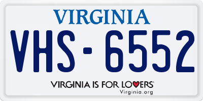 VA license plate VHS6552