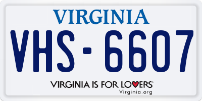 VA license plate VHS6607